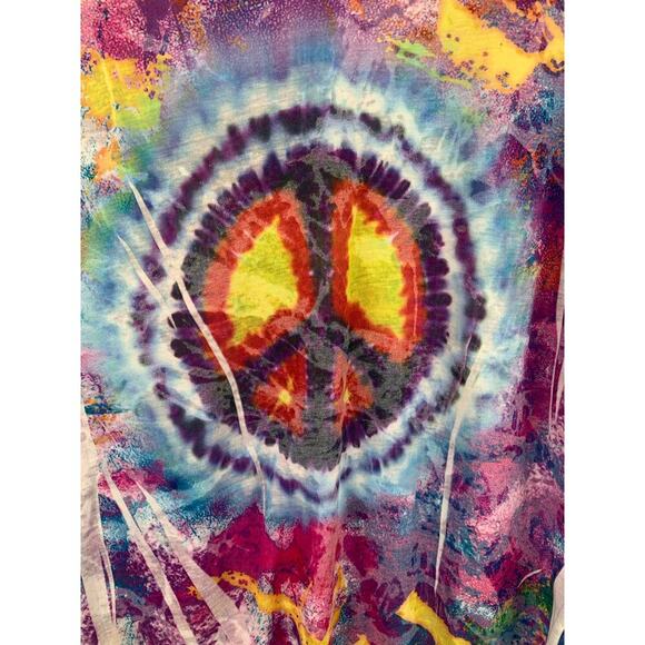 Women's INC Tie-Dye Long Sleeve Peace Graphic Tee Size 2X – Colorful Casual Top - Picture 6 of 8